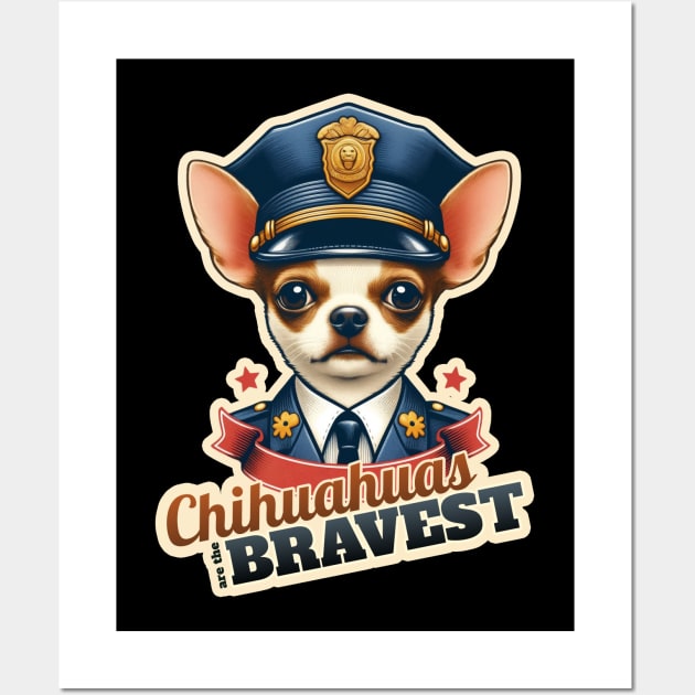 Chihuahua Policeman Wall Art by k9-tee